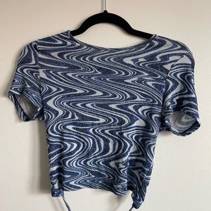 Pacsun blue marble crop top. Size Small.